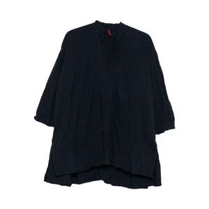 DANIELA GREGIS Oversized Band Collar Tunic Shirt Women BLUE Shirts